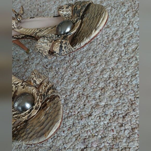 Coach Hellena Snake Python Sandals Size 8.5B - Picture 7 of 11